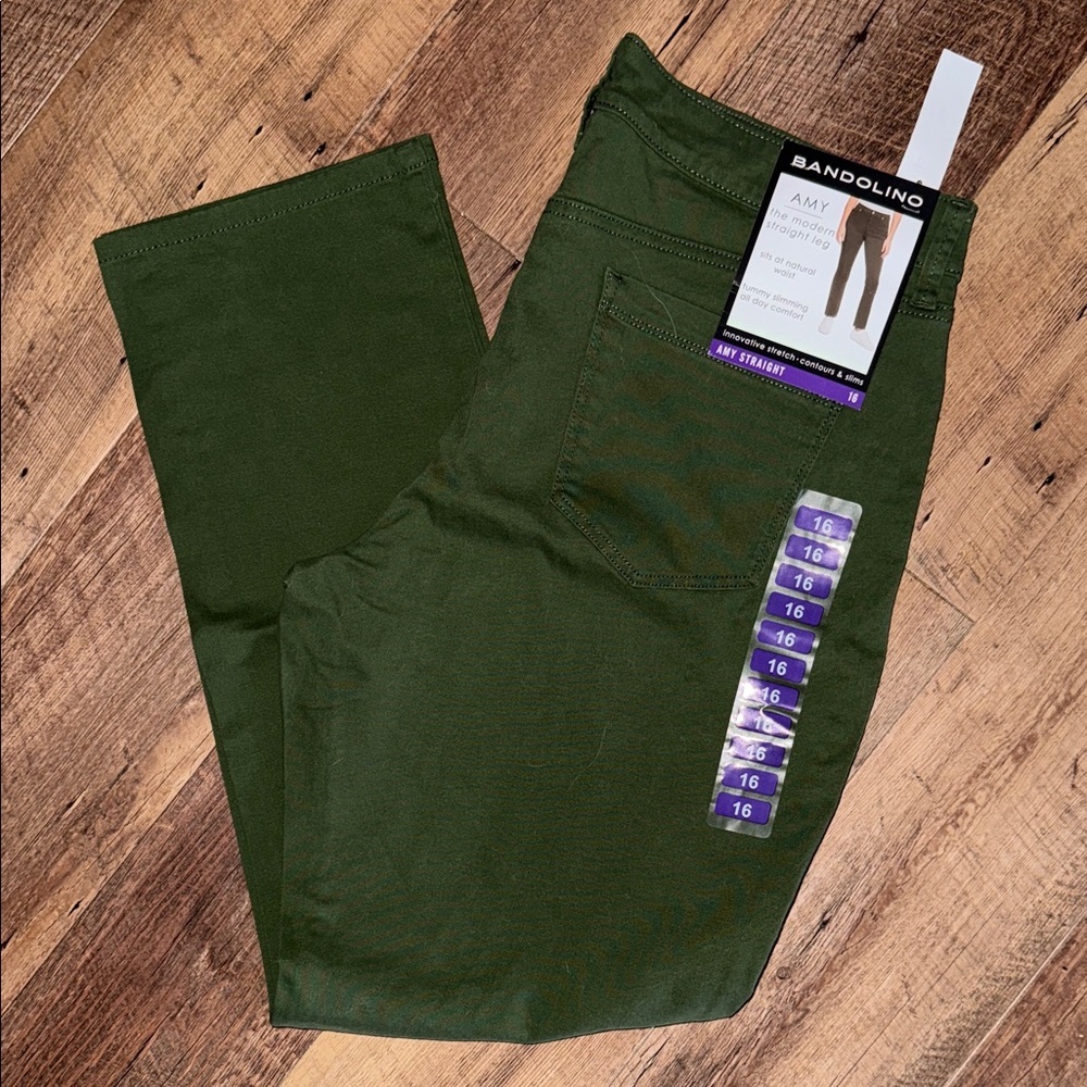 Bandolino Olive Green Straight Leg Pants